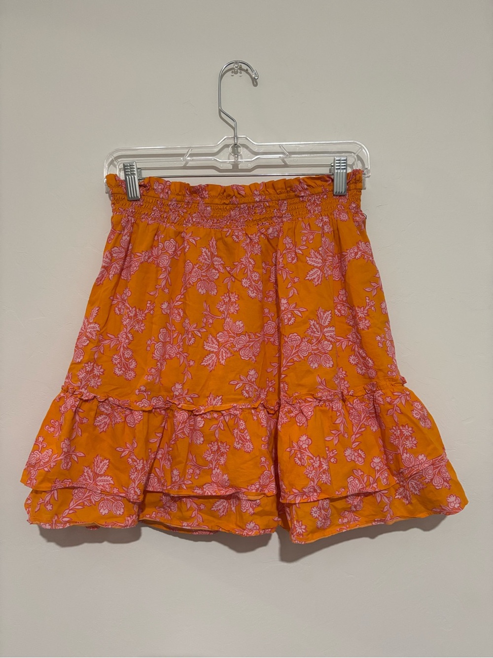 J.Crew Women's Orange and Pink Cotton Skirt Size S Tropical Resort